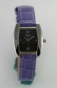 Relic Damen Leder Edelstahl Silber Blau Schwarz Quarz Batterie Uhr - Bild 1 von 3