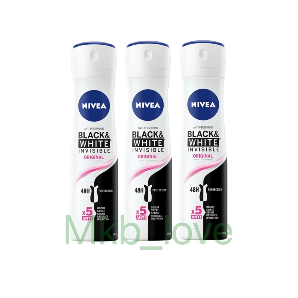 Nivea Anti-Perspirant Black & White Invisible Original Women 150ml 3 or 6 pack - Image 1 of 1