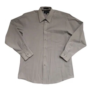 Omega Mens Gray Long Sleeve Dress Shirt Italy Size Medium Cotton Polyester - Picture 1 of 5