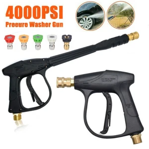 Pressure 4000PSI Car Power Washer Gun Spray Wand Lance Nozzle Hose Kit M22 M14 - Picture 1 of 18