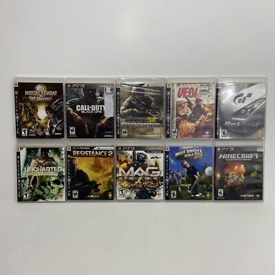 PS3 PlayStation 3 Games Lot Of 10 - Minecraft Hot Shots Socom Gran Turismo Mag - Image 1 of 4