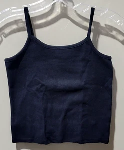 Art Class Girls' Medium 7/8 Cropped Black Tank Top Non Ribbed Cami Shirt - Picture 1 of 6
