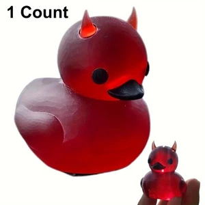 Lil' Devil Resin Ducky Gothic Satanic Duck Figurine for Office Desktop Car Decor - Picture 1 of 13