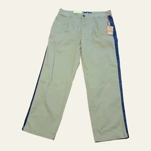 Houston White Chino Pants Sz 34 x 32 Trouser Pant Green NWT T57 - Picture 1 of 5