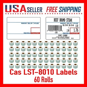 CAS LST-8010 Label UPC CAS LP1000 CL5000 LPII LS100 8010 x 60 Rolls - Picture 1 of 12