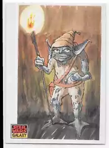 1993 Topps Star Wars Galaxy Series 1 Yoda As A Gremlin Design Of Base Card #32 - Picture 1 of 2