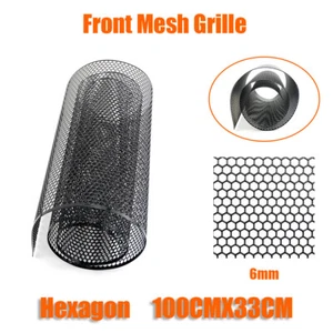 100x33cm Black Hexagon Aluminium Car Bumper Grille Mesh Net Vent Hole 6x6mm Hole - Picture 1 of 9