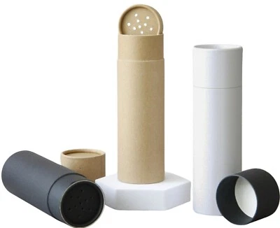 100 Eco Shakers 4oz 115g - Papel Cartón Cosméticos Contenedor Tamiz en Polvo Foto 1 de 4