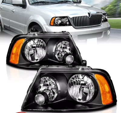 2003 2004 2005 2006 For Lincoln Navigator Factory Style Black Headlights Pair - Image 1 of 4