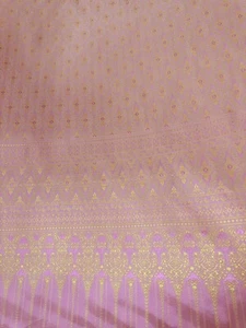 Pink Thai Silk Traditional Fabric Wedding Dress Silk Damask Pattern 40" Drape - Picture 1 of 8
