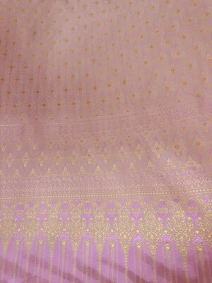 Pink Thai Silk Traditional Fabric Wedding Dress Silk Damask Pattern 40" Drape - Image 1 of 4