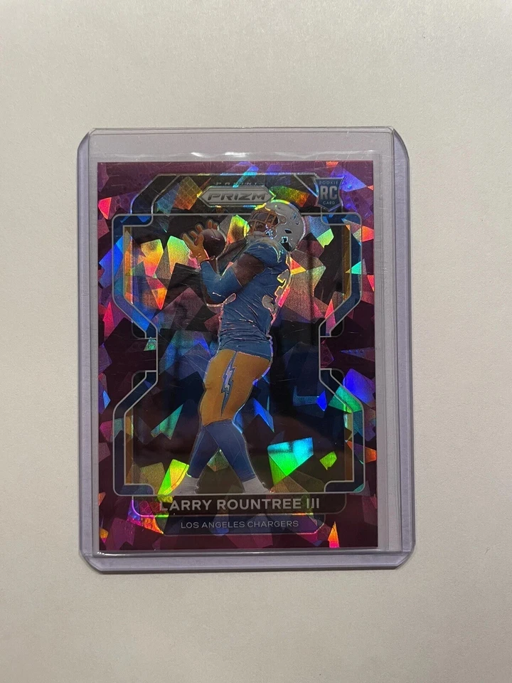 2021 Panini Prizm Larry Rountree III Chargers Purple Cracked Ice Prizm RC SP/225 - Image 1 of 1
