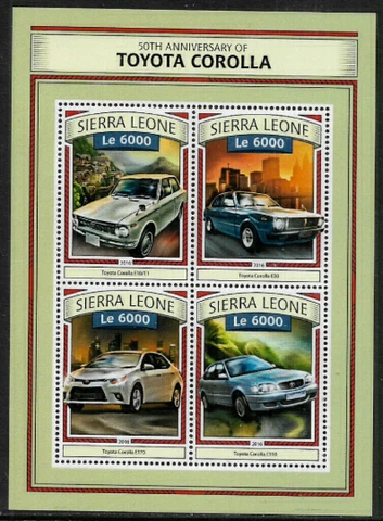 Sierra Leone #4011 Mint Never Hinged Sheet - Toyota Corolla Cover