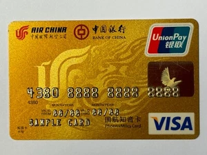 Tarjeta de crédito Air China Visa▪️Muestra▪️Banco de China▪️Solo coleccionable▪️Dorada - Imagen 1 de 2
