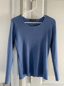 Chadwicks Of Boston Women's Sz PXL Long Sleeve Ribbed Pullover Sweater Blue - Picture 1 of 3