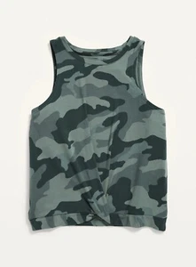Old Navy Kid Girls Luxe Camo Printed Sleeveless Twist-Front Top Size Medium  - Picture 1 of 1