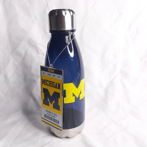 Michigan Wolverines 16 oz Sport Bottle December 25, 2019 metal ticket stub Cover