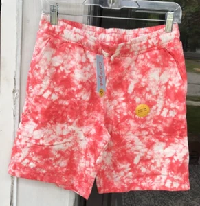 Cat & Jack Girls XL Coral Tie Dye Knit Pull On Shorts Drawstring Pockets New B3 - Picture 1 of 6