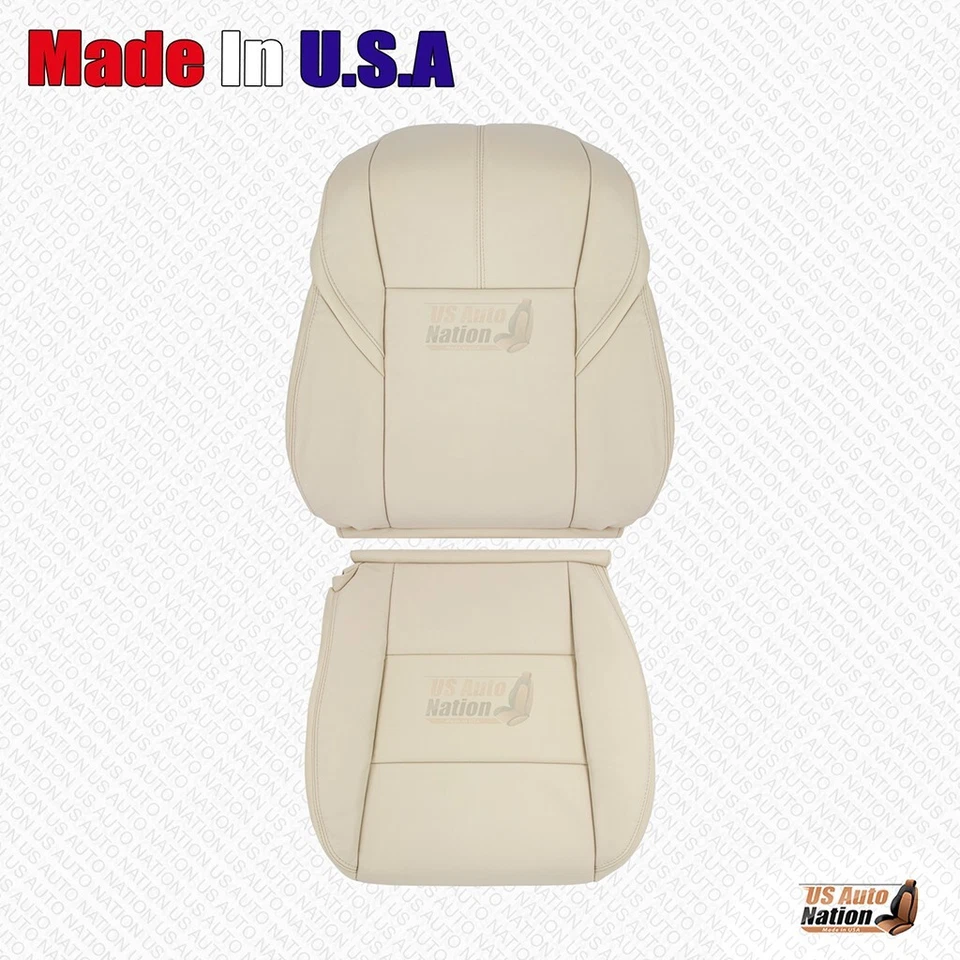 Se adapta a Toyota Avalon XLE 2013 2014 parte inferior del conductor y superior cubierta de asiento de cuero almendra Foto 1 de 4
