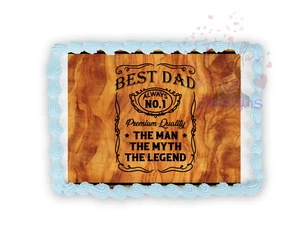 Best Dad Western  Edible Image Cowboy  Birthday  Cup Cake Topper Frosting Sheet - Picture 1 of 2