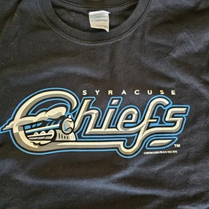 Syracuse Chiefs Minor League Baseball League Graphic Tee Preshrunk Retro Large - Picture 1 of 6