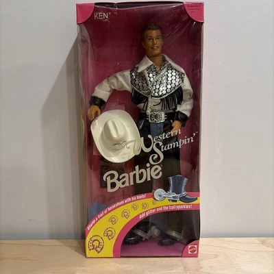 Muñeca Mattel Barbie Western Stampin Ken 1993 traje de flecos de vaquero Foto 1 de 4