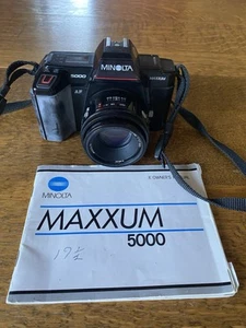Minolta Maxxum 5000i 35mm Camera W/ Minolta Maxxum 50mm Lens Working - Picture 1 of 7