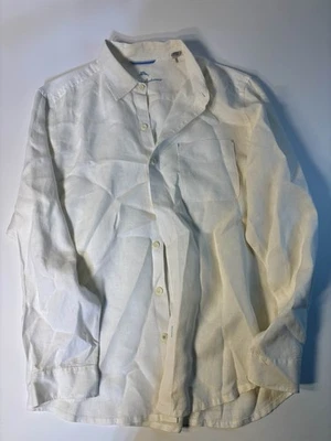 Tommy Bahama Men's White 100% Linen Long Sleeve Button Down Shirt - Image 1 of 2