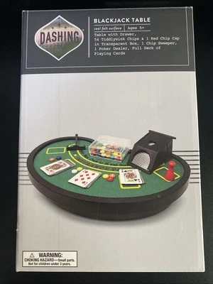 Blackjack Table Card Mini 10" Game Set w/Accessories New Mini Poker Table  - Image 1 of 2