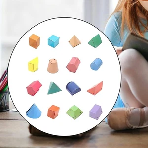 16 Pieces Geometric Shapes Math Manipulative for Preschool School Supply - Picture 1 of 5