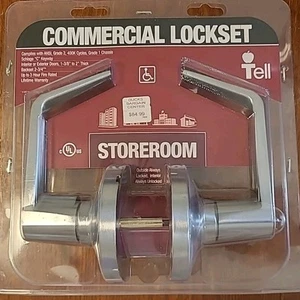 TELL MFG Gebürstetes Chrom Handelsqualität Gleichschließend Lagerraum Hebel Set 2 3/4" Backset - Bild 1 von 2