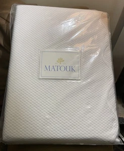 Matouk King Duvet Cover / Coverlet Lanai Cotton Blend White - Picture 1 of 3