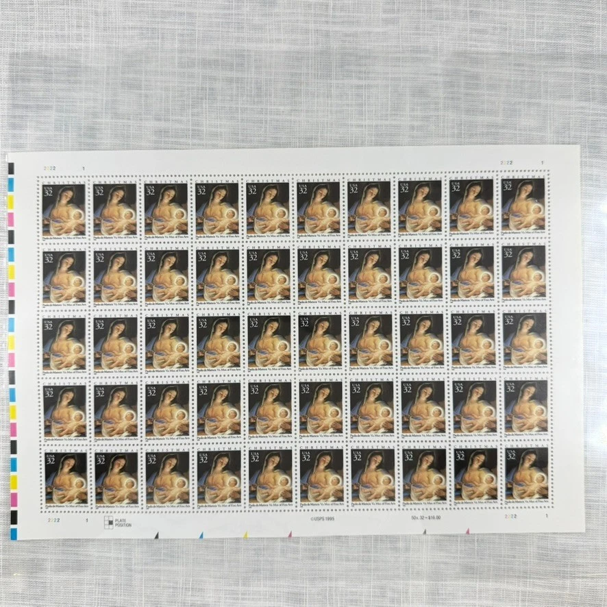 Scott 3107 - 1996 ‭Madonna and Child Full Sheet of 50 US 32¢ Stamps MHN - Image 1 of 1