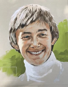 Vintage Signed Golf Magazine Original Watercolour Painting of Ken Brown - Picture 1 of 2