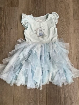 DISNEY Frozen Elsa BLUE SPARKLE Tutu Sleeveless Dress Costume Toddler Girl 4T - Image 1 of 4