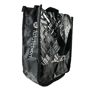 Lululemon Rare Black DO Yoga Reusable Small Tote Bag Read Black Shopping Sack - Picture 1 of 18