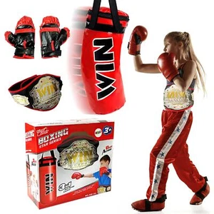 Kids 3In1 Boxing Set for Kids Gloves Champion Belt for Elite Fitness Gift  - Picture 1 of 9