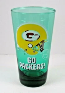 Go Packers! Ex Light Beer Teal  Blue Glass Bar ware Green Bay Packers 6" - Picture 1 of 4
