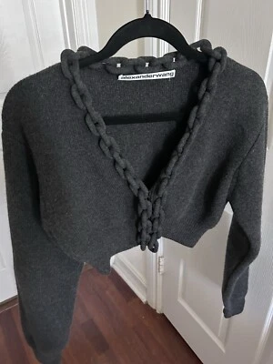 Alexander Wang цепочка отделки украшения v-образным вырезом кардиган свитер - без размера/ухода- - Изображение 1 из 4