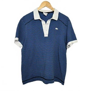 Lacoste Sport Polo Herren Große FR 5 Blau Weiß Gestreift Kontrast Kurzarm - Bild 1 von 6