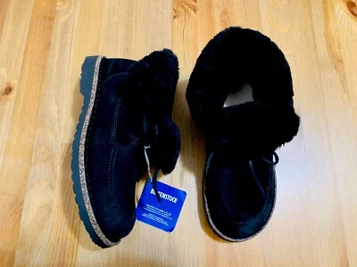 Birkenstock Bakki suede upper shearling lining ankle boots black NWOB size 7(38) - Image 1 of 4