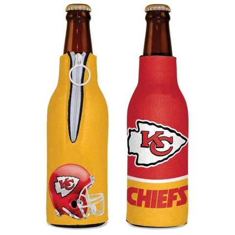 KANSAS CITY CHIEFS BOTTLE HOLDER COOZIE KOOZIE COOLER WITH ZIPPER Cover