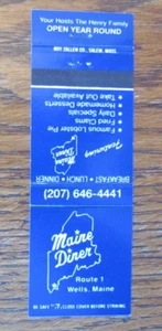 MAINE DINER RESTAURANT STREICHHOLZSCHACHTELHÜLLE: WELLS, MAINE LEERES STREICHHOLZSCHACHTEL -A7 - Bild 1 von 1