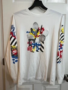 Nike Long Sleeve Graphic T-Shirt XL White Multicolor Just Do It Cactus Streetwea - Picture 1 of 7