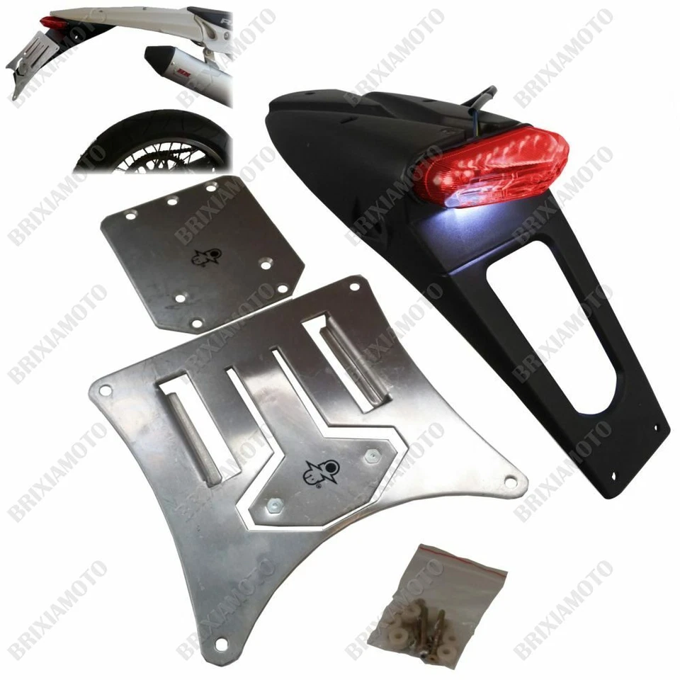 HOMOLOGATED LICENSE PLATE HOLDER QUICK RELEASE RED TAIL LIGHT BMW G 450 X Foto 1 de 4