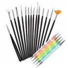 20Pcs Uv Gel Nail Art Design Set Dotting Painting Drawing Polish Brush Tools Fp