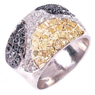 ANILLO DE COMPROMISO PLATA 925 DIAMANTE BLANCO Y DORADO NATURAL CRUDO 1,62ct TALLA 9  Foto 1 de 2