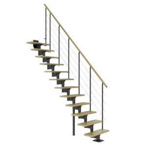 Scala componibile BOSTON da interno in faggio antracite 60 cm - Foto 1 di 11
