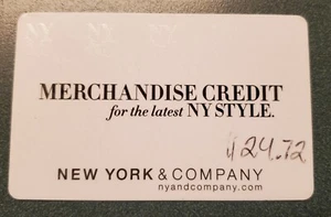 New York and Company Gift Card Merchandise Credit 24.72 - Picture 1 of 1