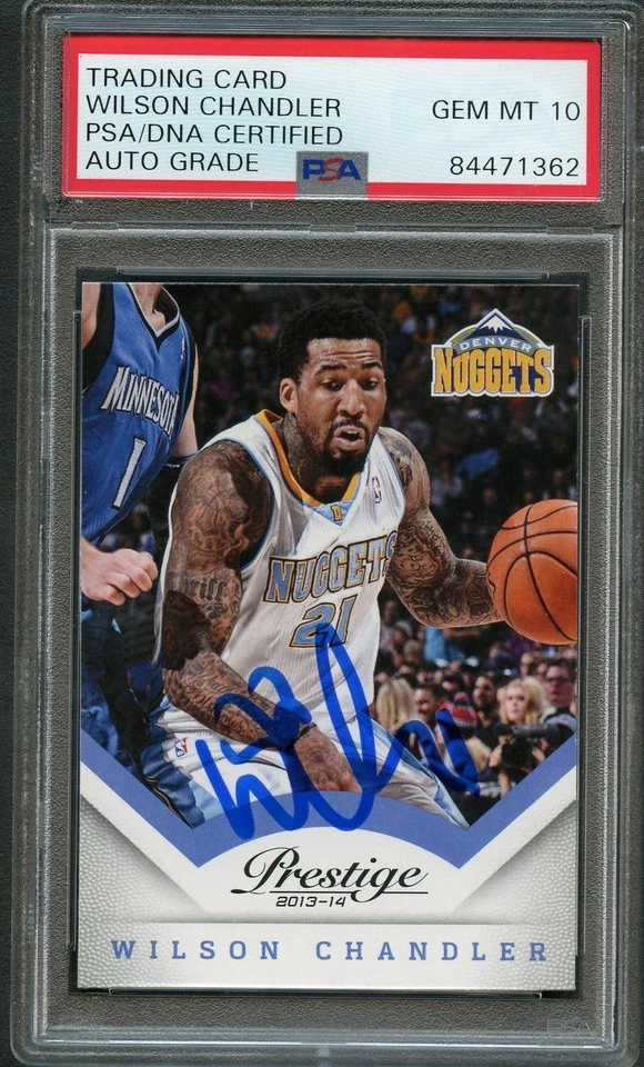 2013-14 Panini Prestige #67 Wilson Chandler Signed Card AUTO 10 PSA Slabbed - Image 1 of 2